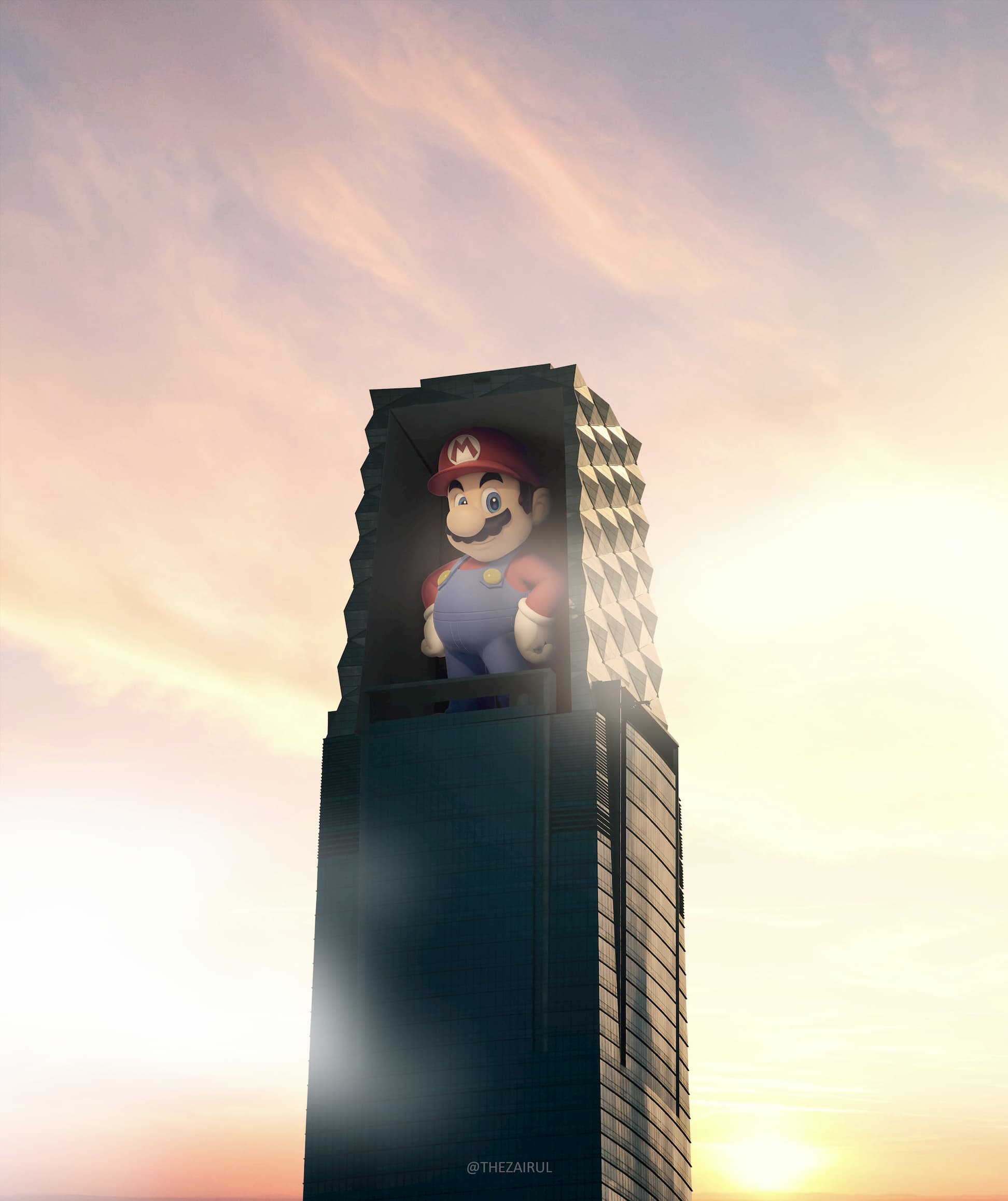 Photoshopped image of mario in the Exchange 106